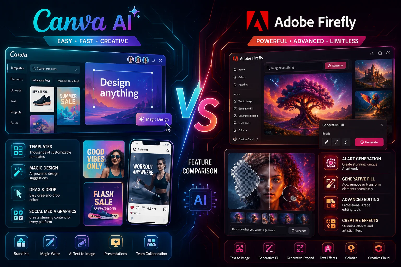 Canva AI vs Adobe Firefly