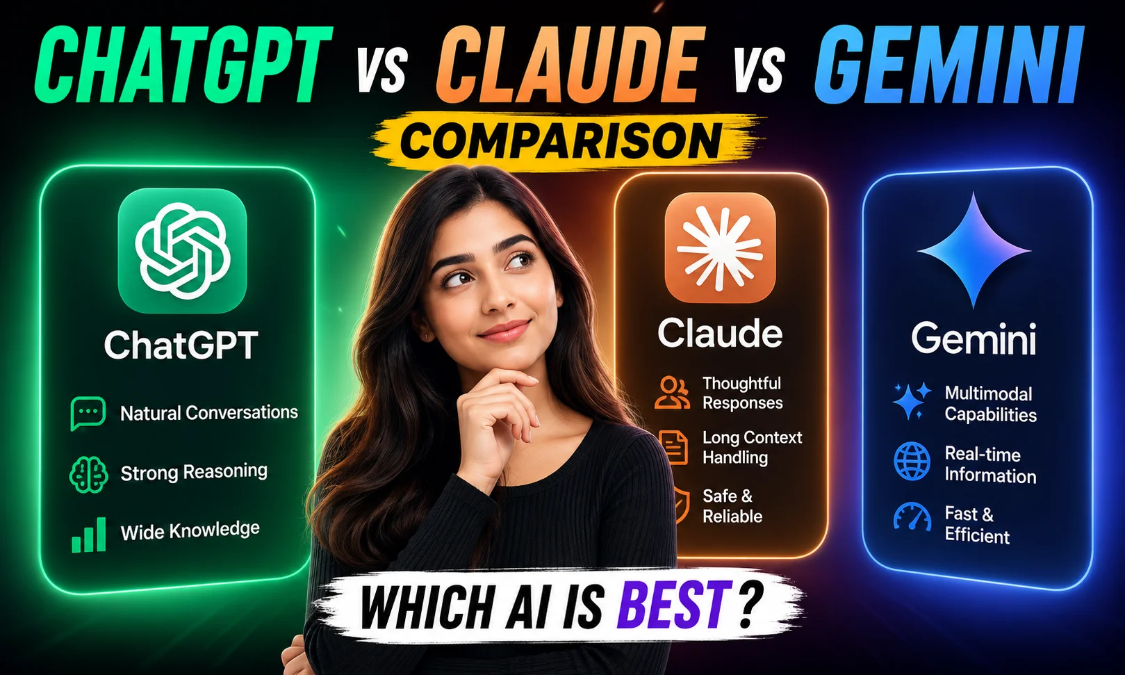 ChatGPT vs Claude vs Gemini Comparison
