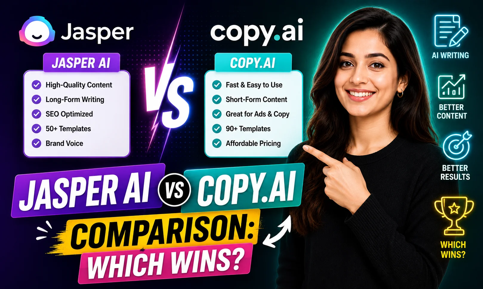 Jasper AI vs Copy.ai Comparison Which Wins