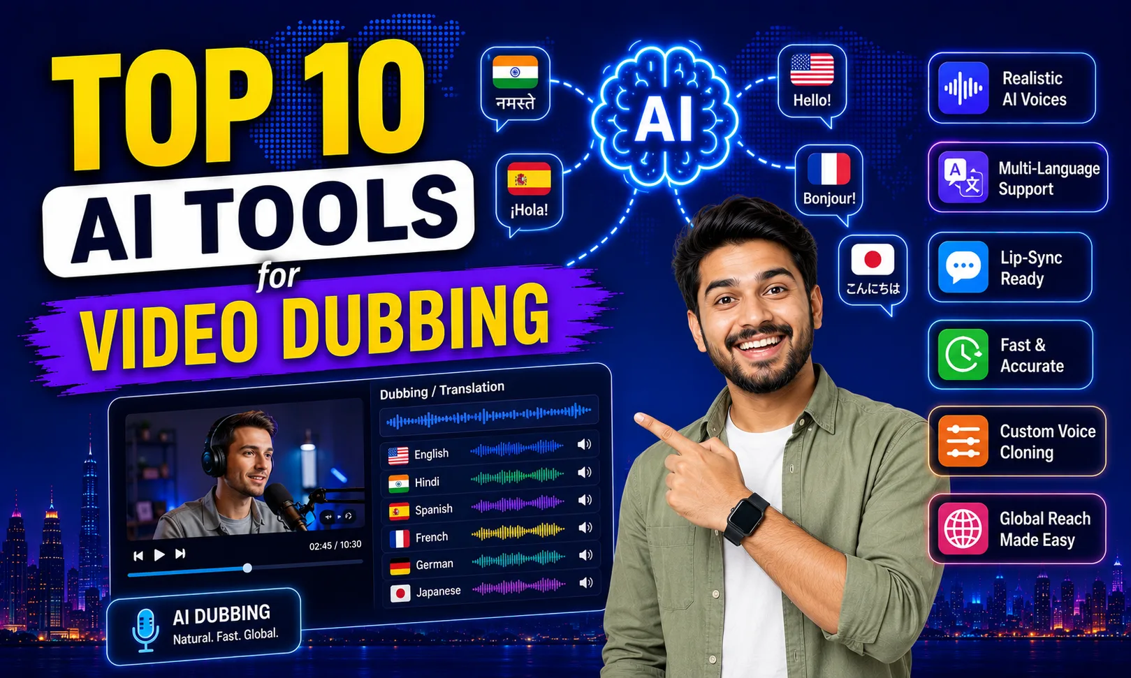 Top AI tools for video dubbing