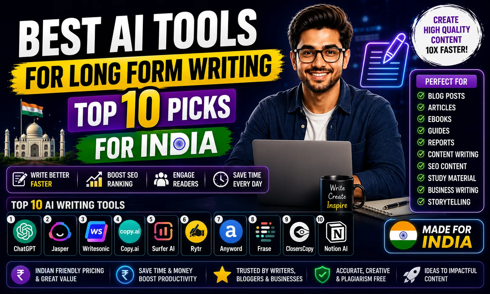 Best AI Tools for Long Form Writing