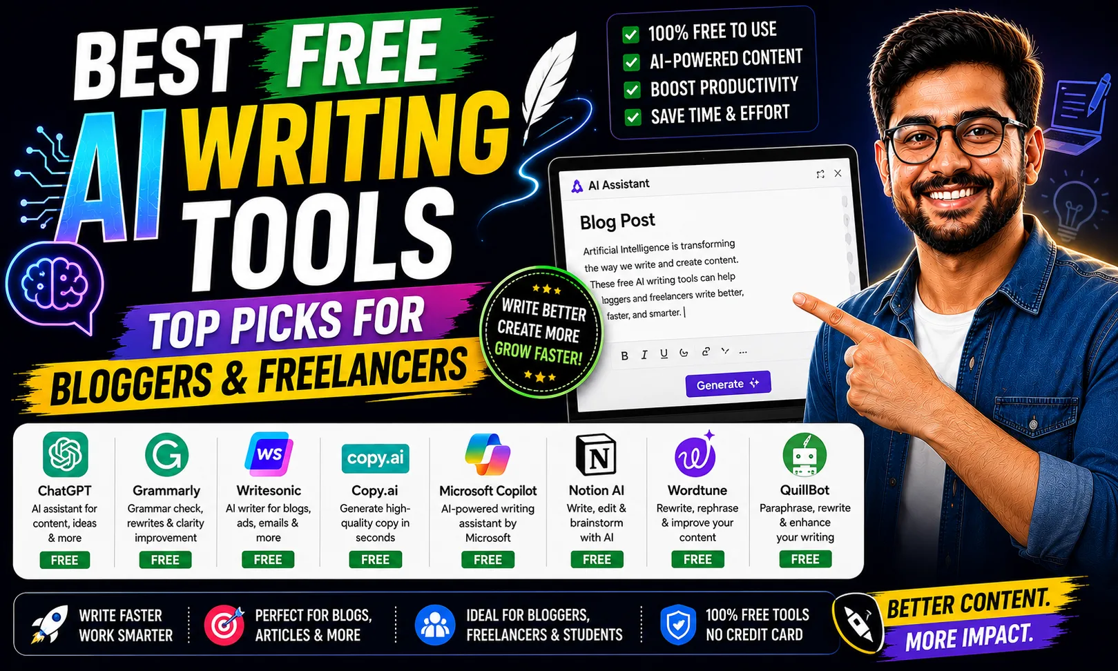 Best Free AI Writing Tools