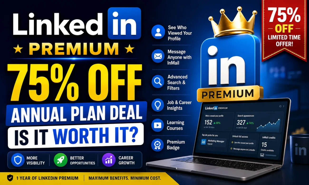 LinkedIn Premium 75% Off Annual Plan Deal