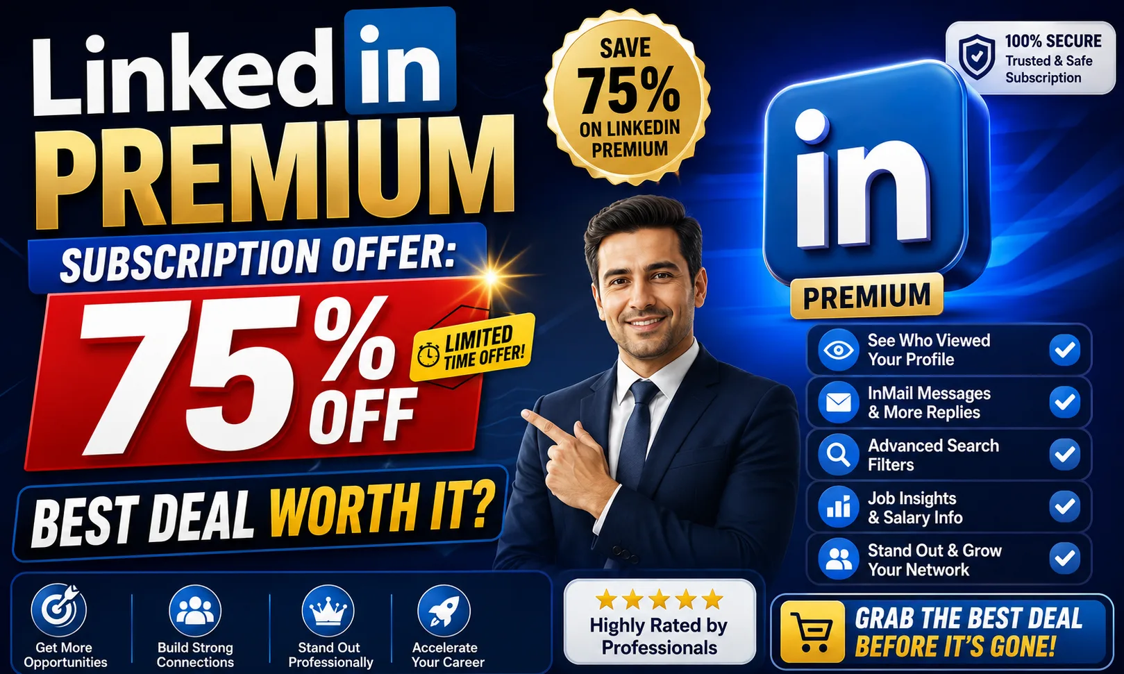 LinkedIn Premium 75% Off Subscription Offer 2