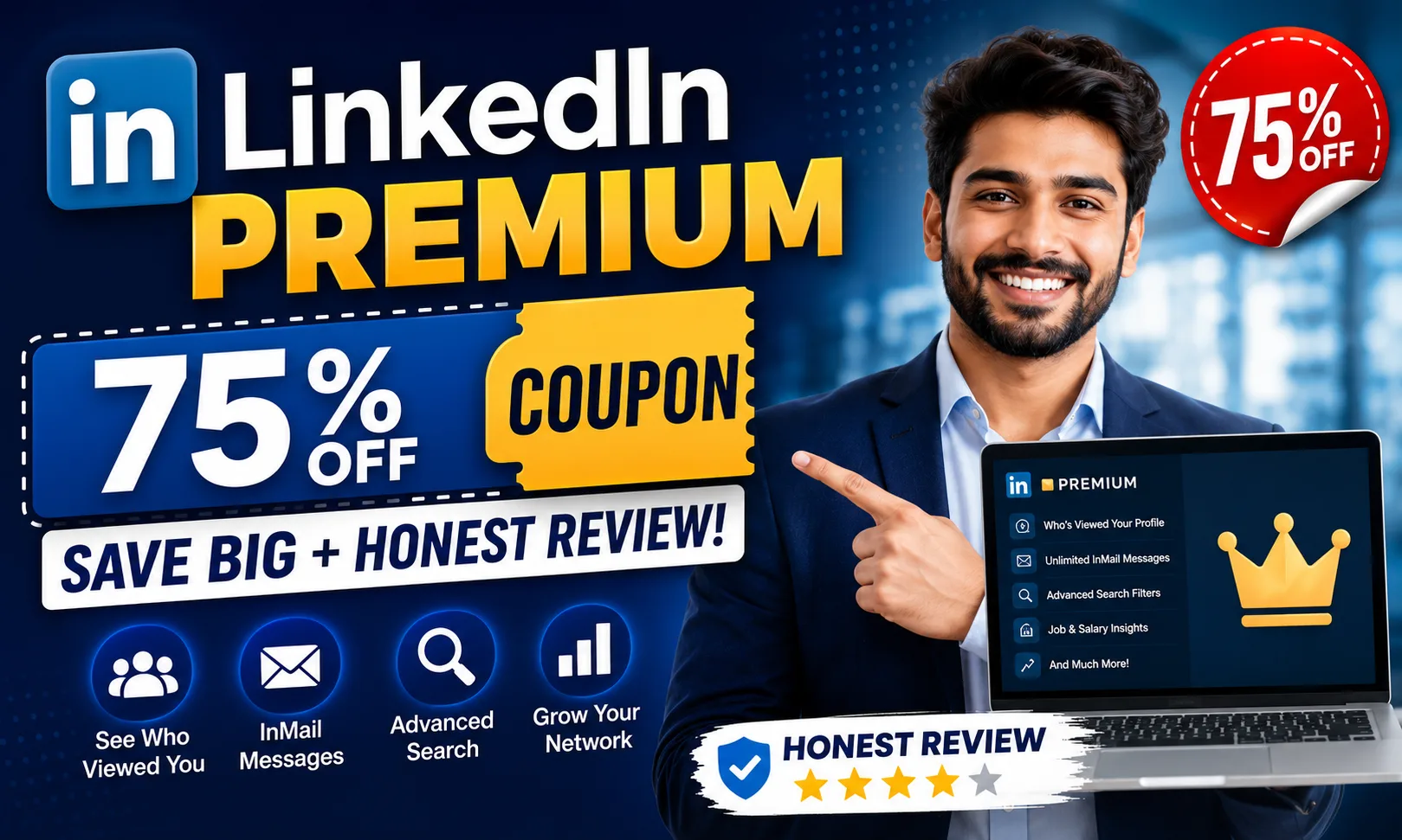 LinkedIn Premium 75 Percent Off Coupon