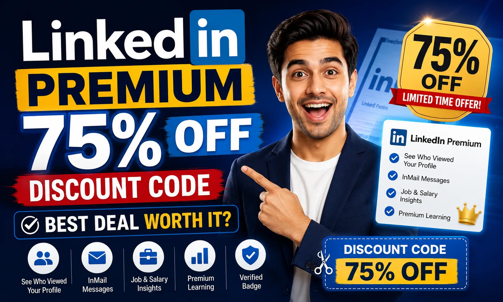 LinkedIn Premium 75% Off Discount Code