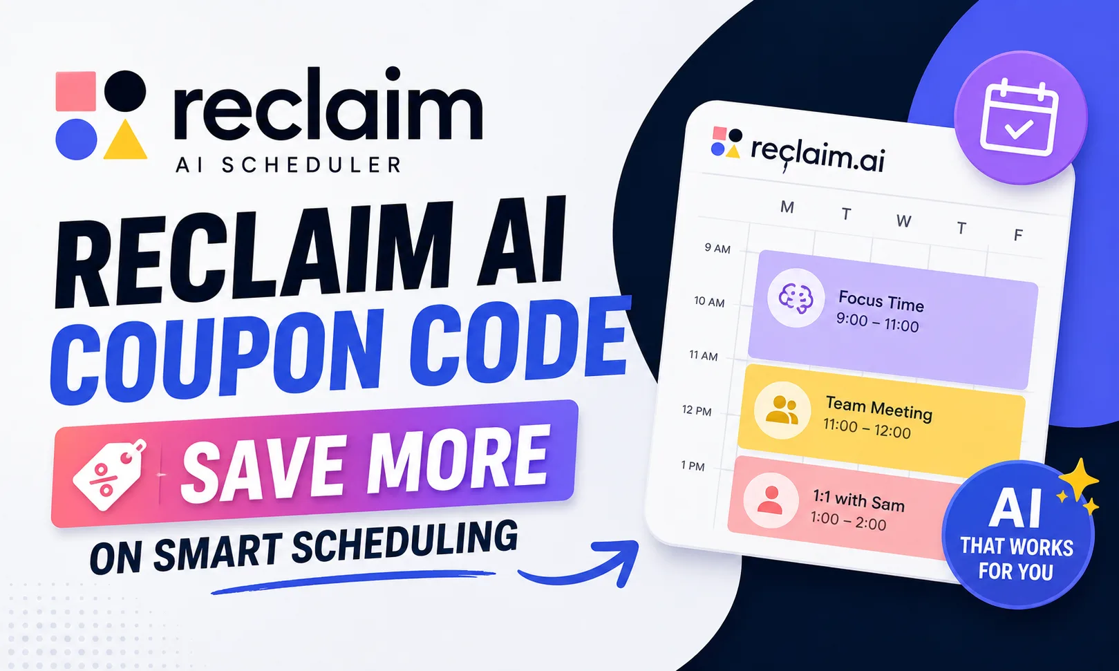 Reclaim AI Tool Coupon Code— Save More on Smart Scheduling