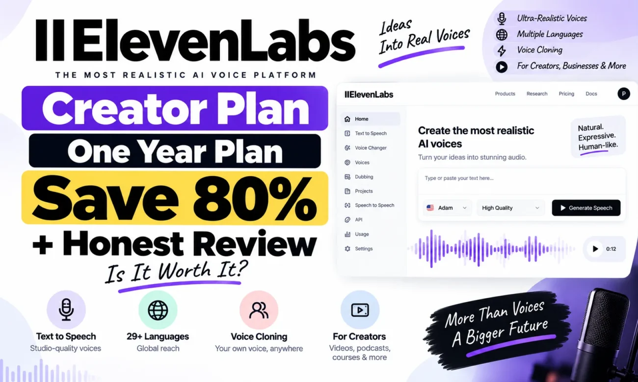 ElevenLabs Creator One Year Plan Coupon Code