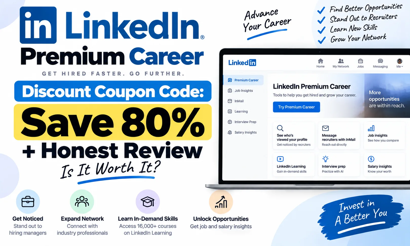 LinkedIn Premium Career Discount Coupon Code