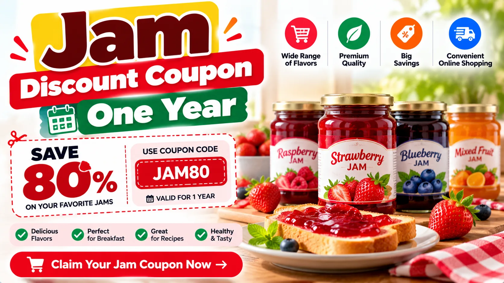 Jam Discount Coupon One Year